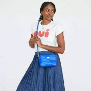 CLARE V. TURNLOCK MIDI SAC IN ELECTRIC BLUE